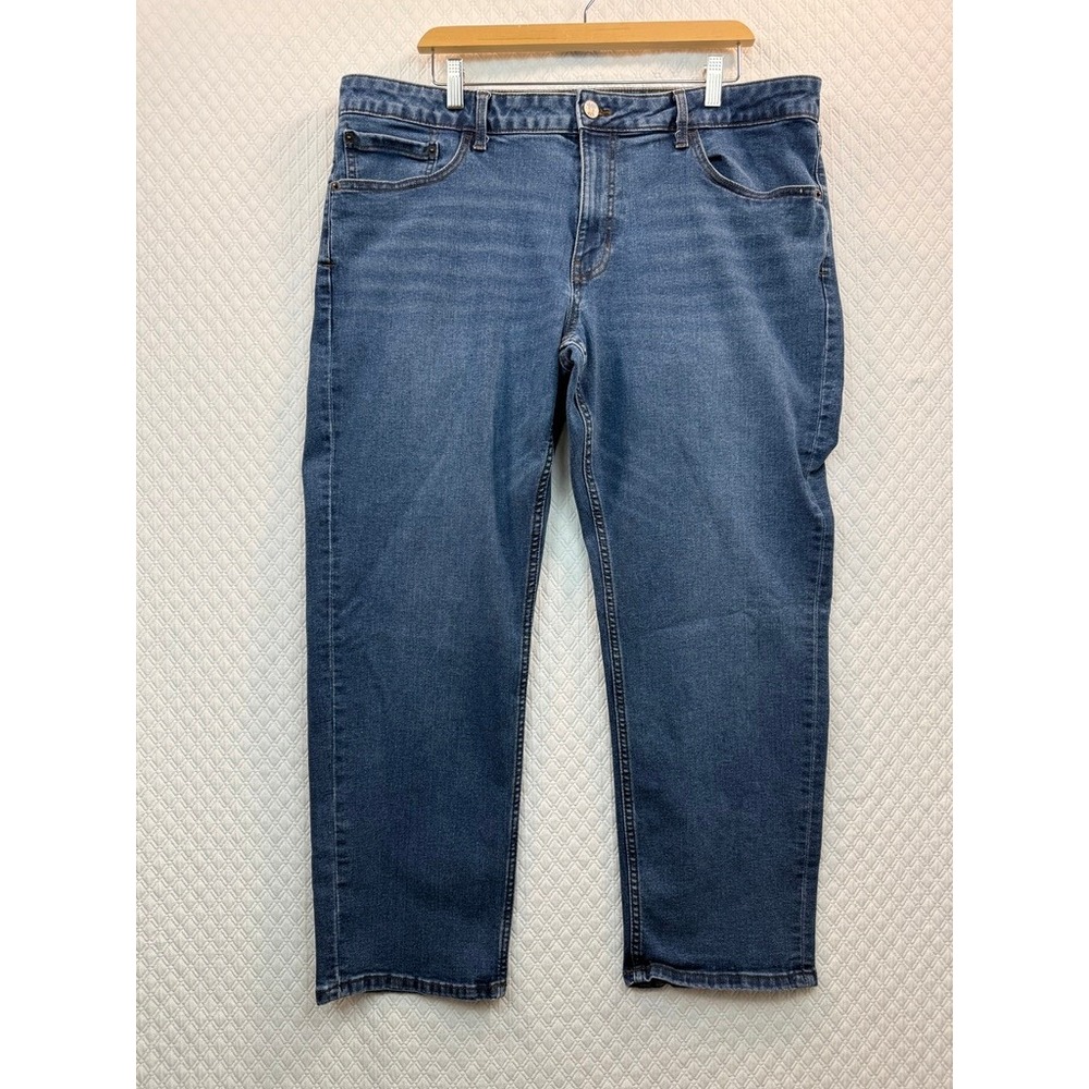IZOD Saltwater Jeans Mens 40x29 Blue Straight Fit Stretch Denim Pants Chore
